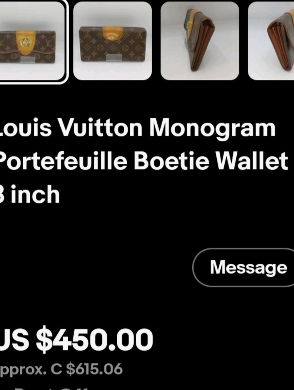 Louis Vuitton Brown BOETIE LONG Monogram Canvas Clutch Wallet With Turn-Lock